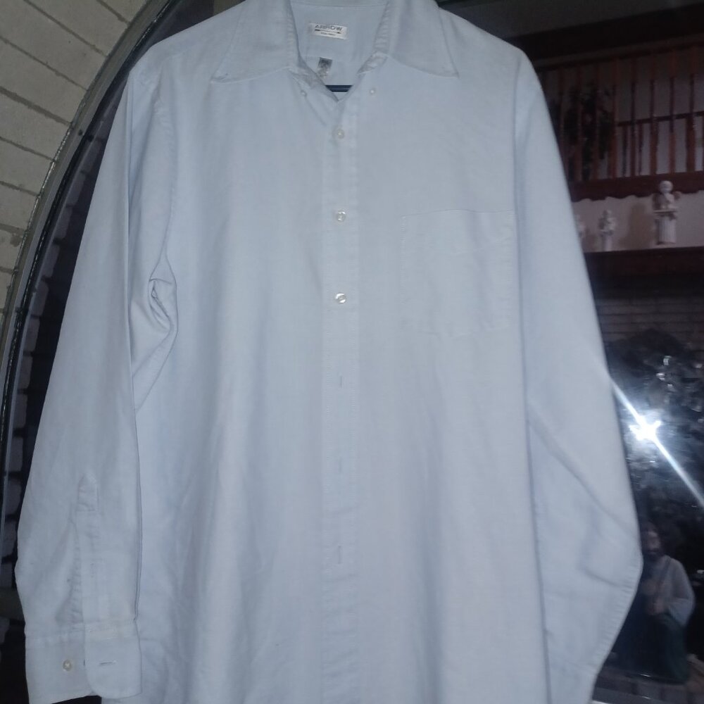 Arrow Men's Dover Oxford Shirt Large Light Blue